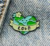 New Enamel Pin World Earth Love Planet Metal Connector Gift Birthday 1pc