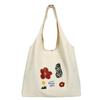 Korean Style Canvas Shoulder Bag Large Capacity Women's Armpit Bag Cute Flower Tote Bag  Girls