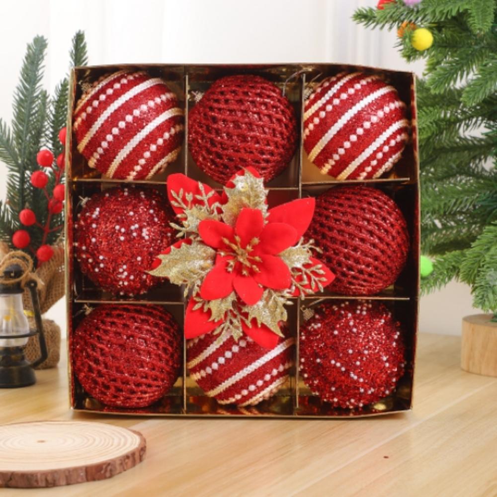 Xmas Baubles Christmas Ball Set 8cm Xmas Ornament Ball Creative Xmas Tree Hanging Pendant