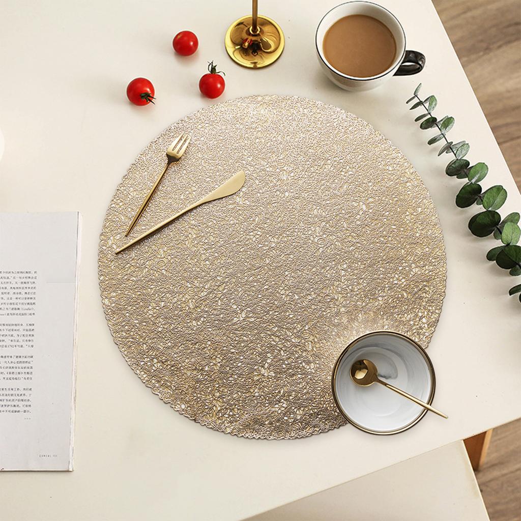 Тканый настольный коврик из ПВХ, круглые салфетки, термостойкие износостойкие подушечки для чаш, подставки для чашек для напитков, для столовой, домашней кухни