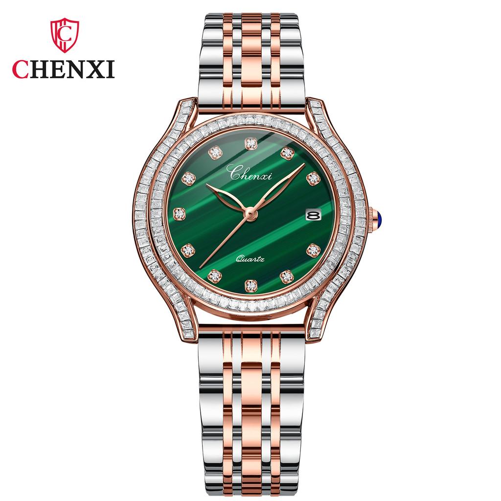 New TOP Brand Luxury Women's Watch With Box Fashion Watch Leather Waterproof Green Watch Women's Quartz Watches