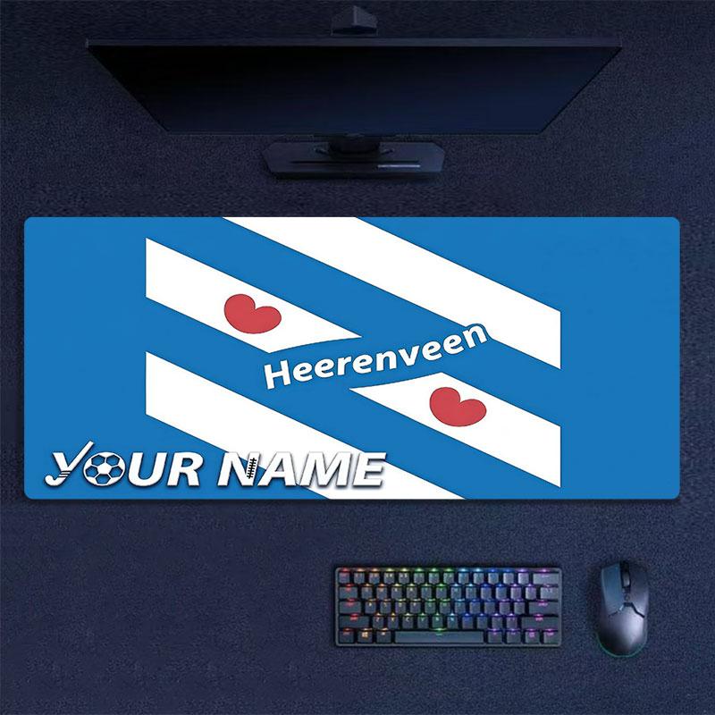 Custom Name,SC Heerenveen Mouse Pad, Large Gaming Desk Mat, Non-slip XXL Mousepad for Laptop & Tablet, Mini PC Playmat with Stitched Edges
