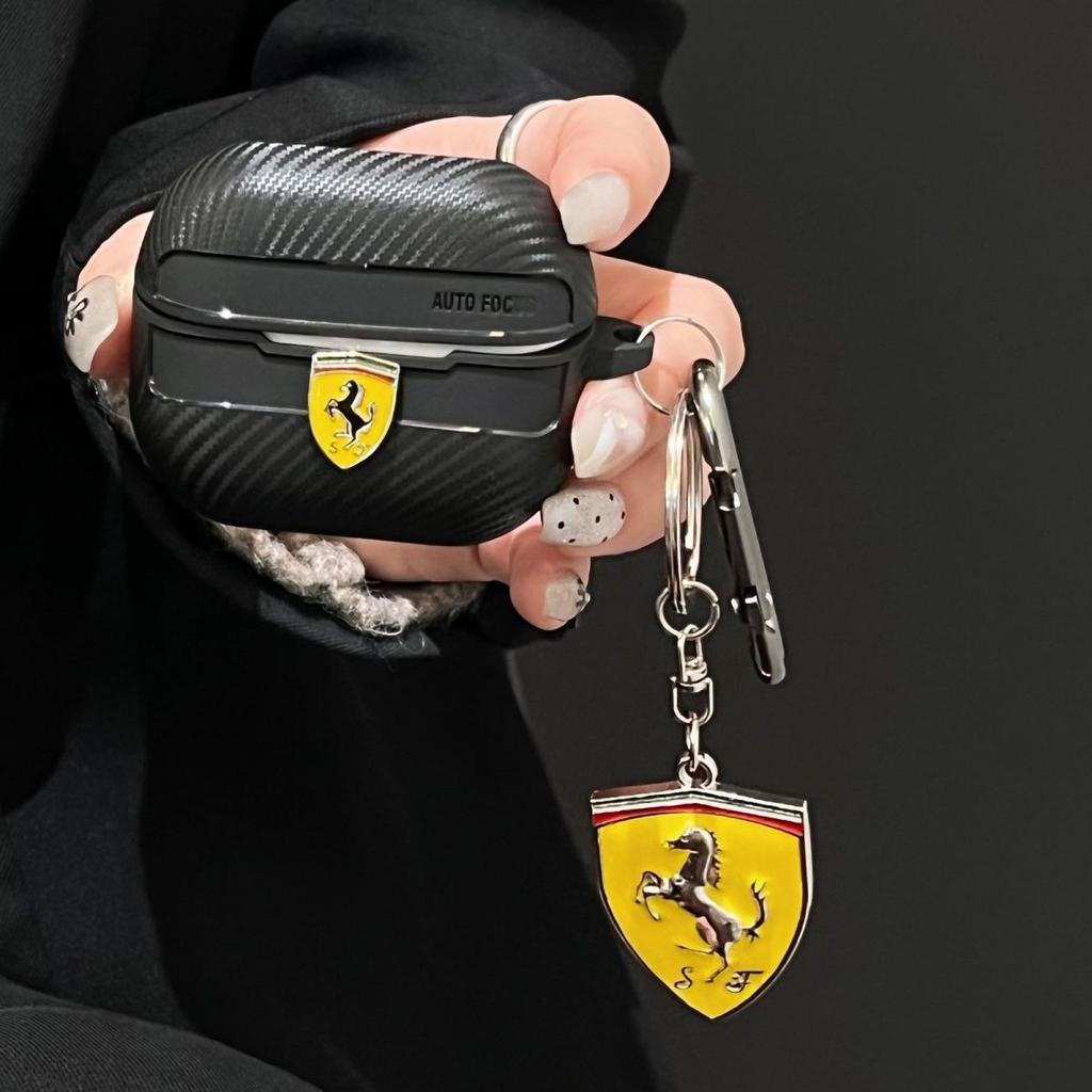 Для Ferrari 308 GT4 328 GTB GTS F355 Беспроводной Bluetooth Чехол для Наушников Air pods 1/2/3/4/5 Pro2 Мягкий Чехол и Брелок с Металлическим Эмблемой