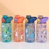 1 шт. 600 мл студенческий поильник бутылки для воды креативный мультяшный для кормления с соломинками и крышками непроливающийся портативный стакан для напитков