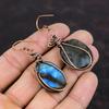 Labradorite Earring Copper Wire Wrapped Earrings Handmade Copper Jewelry Genuine Gemstone Earring Wire Wrapped Jewelry Special Occasion Gift