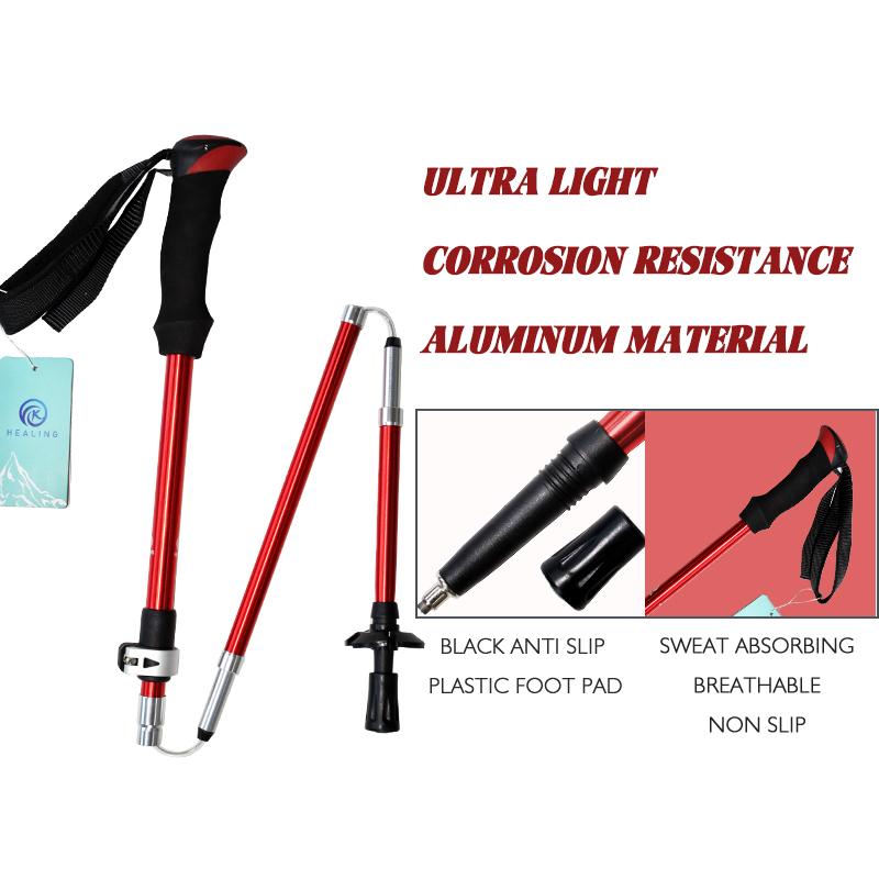 Lightweight Aluminum Trekking Poles - Folding Quick Lock Hiking Sticks for Mountain Climbing & Walking | Collapsible & Durable