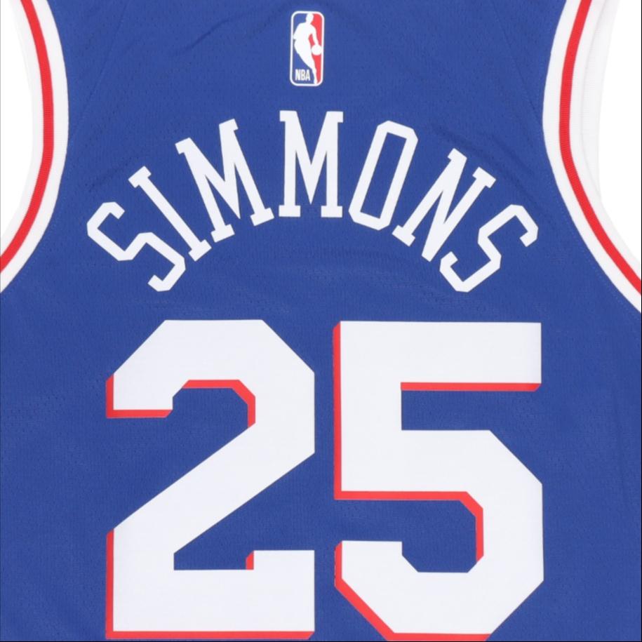 Nike NBA Jersey Icon Edition Swingman Fan Edition Philadelphia 76ers Simmons Basketball Vest Blue Men's 864501-496