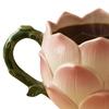 Flower Coffee Mug with Large Capacity Tea Milk Water Floral Shape Handle Heat-resistant Drinking Cup Decoration