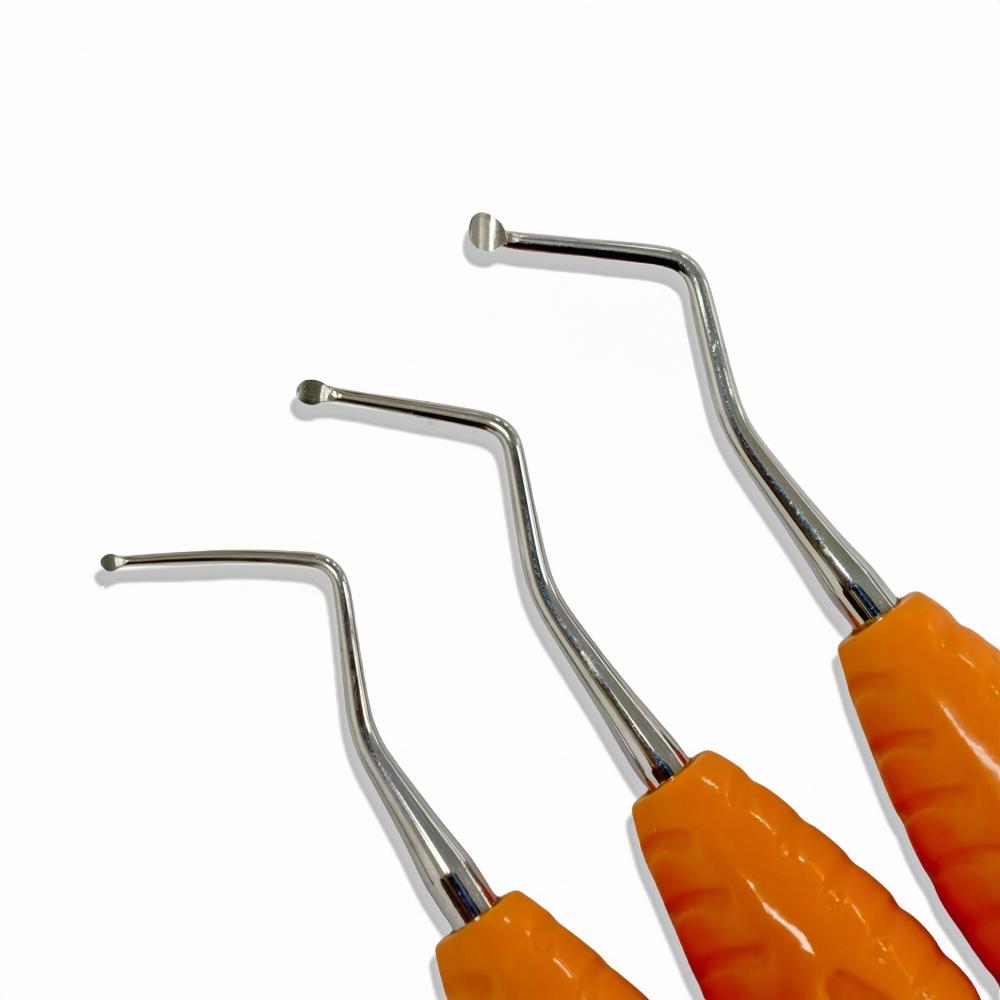 Силиконовая ручка для стоматологического скалера Ложка для чистки зубов Экскаватор Инструменты для реставрации Ложка Инструмент с маленьким круглым наконечником