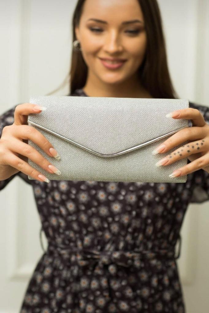 Women's Stylish and Useful Evening Dress Bag Women's Silver Glitter Evening Dress Bag