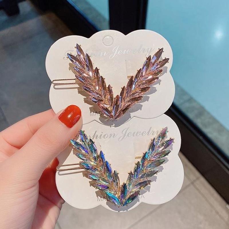 Роскошные заколки для волос с блестящими кристаллами для женщин, корейские заколки с V-образной пряжкой, аксессуары для волос для девочек, головные уборы, модные украшения, подарок