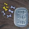 1Pc Cream Bow Bear 3D Silicone Nail Mold DIY Nail Art Decoration Flower Transparent Nail Template Manicure Design Tool