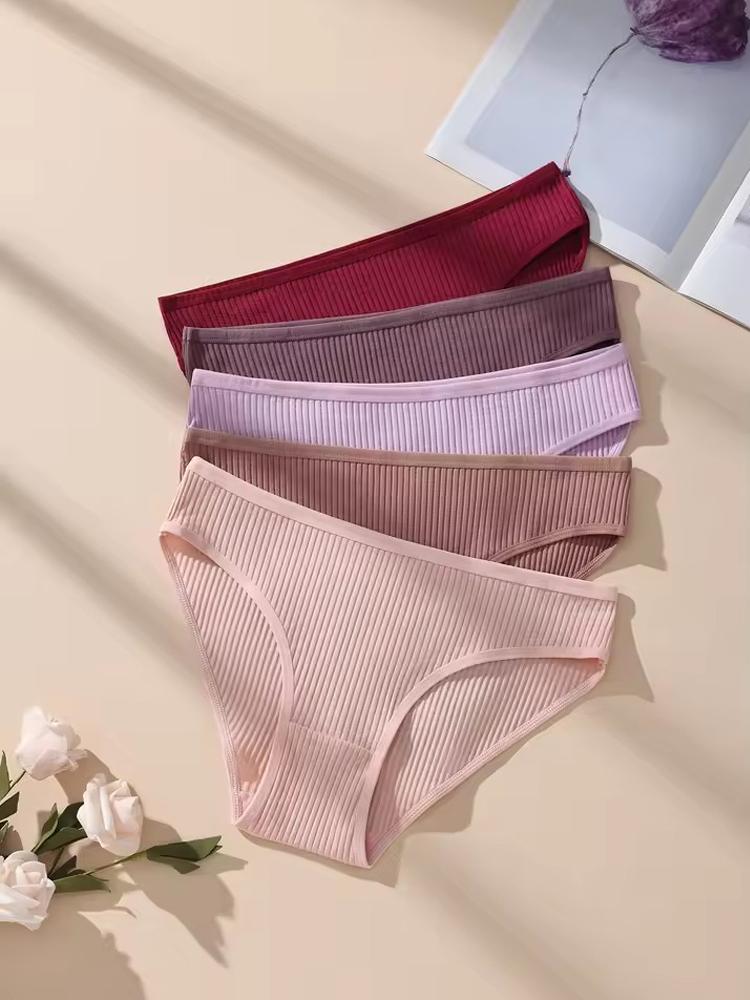 5 шт./компл. Женские трусики в полоску, женское нижнее белье с низкой посадкой, хлопковые трусики, сексуальные женские трусы, мягкое женское белье S-XXL