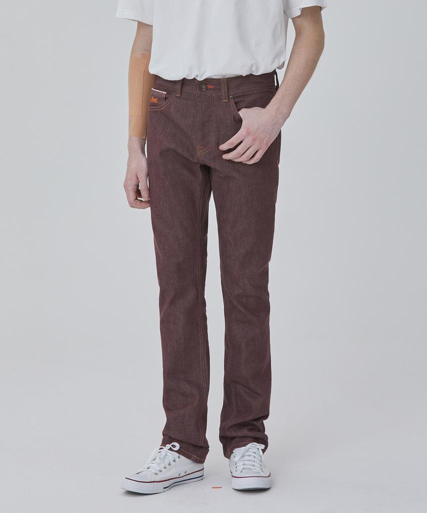 RYUL+WAI Denim Colored Selvedge Pants Wine