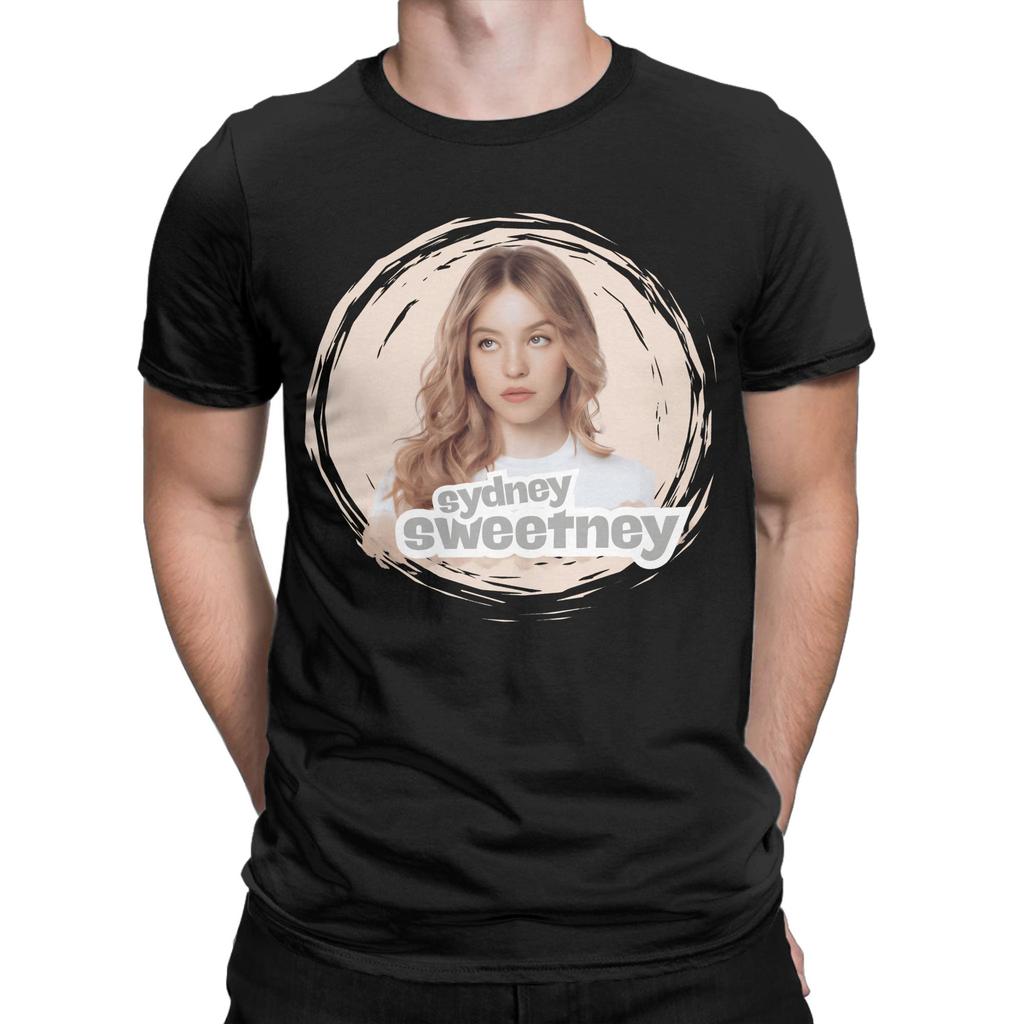 Sydney Sweeney T Shirt Unisex Cotton Novelty TShirts Crewneck Butterfly Tee Shirt Short Sleeve Clothes Plus Size
