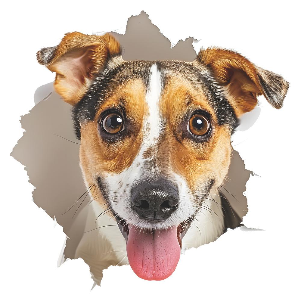 Разбитый туалет для щенков с настенной наклейкой для украшения ванной комнаты