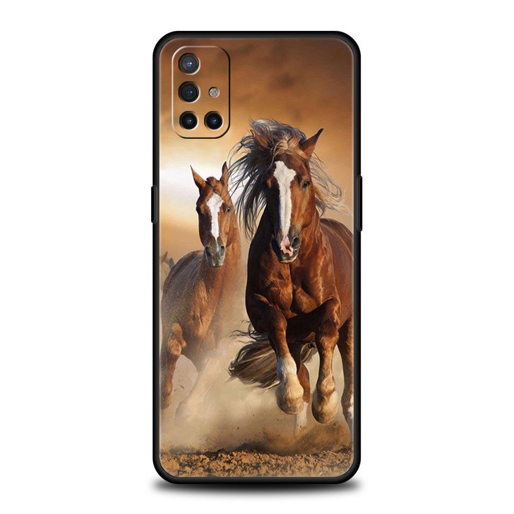Красивый Элегантный Коричневый Чехол с Лошадьми для OnePlus 13 12 11 10 9 8 7T Pro 13R 12R 10R 9RT 8T Nord N200 N30 2T CE 2 3 5G Lite