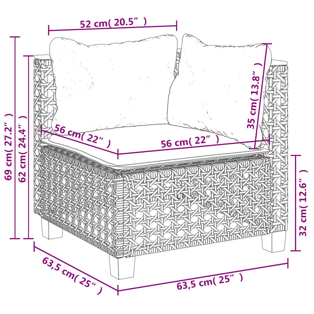 vidaXL 5 Piece Garden Sofa Set with Cushions Beige Poly Rattan