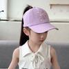 Summer Kids Baseball Caps Girls Hollow Top High Ponytail Caps UV Protection Sun Hat Children Peaked Cap Adjustable Visor Cap