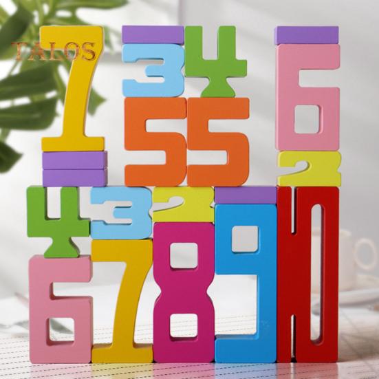 1 набор деревянных конструкторов с цифрами, обучающая цифровая игра-головоломка для мальчиков и девочек, обучение математике, подсчет, красочный конструктор