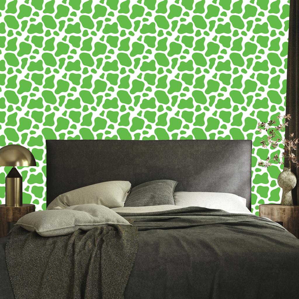 Cow Patches Wallpaper Green and Mint for Living Room and Bedroom 50x1000