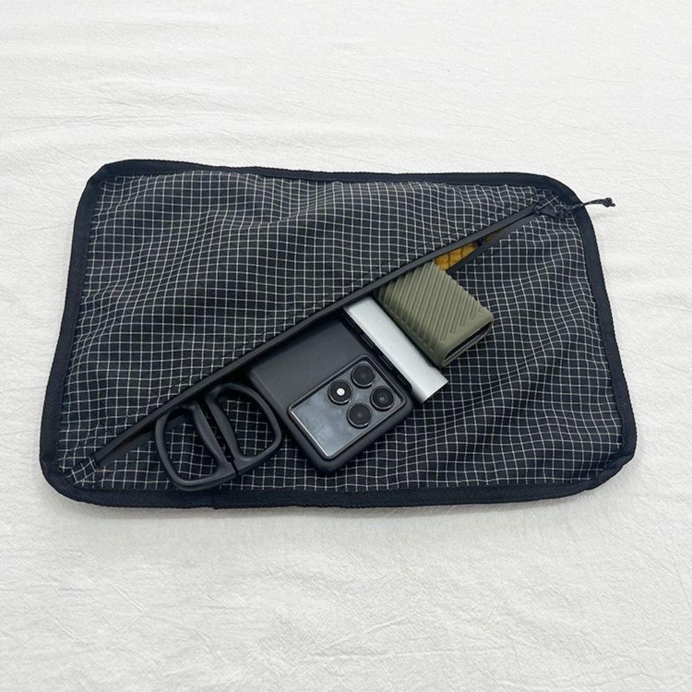 Grid Pattern Pillow Storage Bag 2-in-1 Camping Headrest Durable Travel Pouch  Camping Sleep
