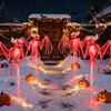 Decorative Horror Yard Ornaments Solar Skeleton Stake Light, Halloween Glowing Skull Garden Decor Waterproof Stakes for Path with Cloak, Outdoor Lawn