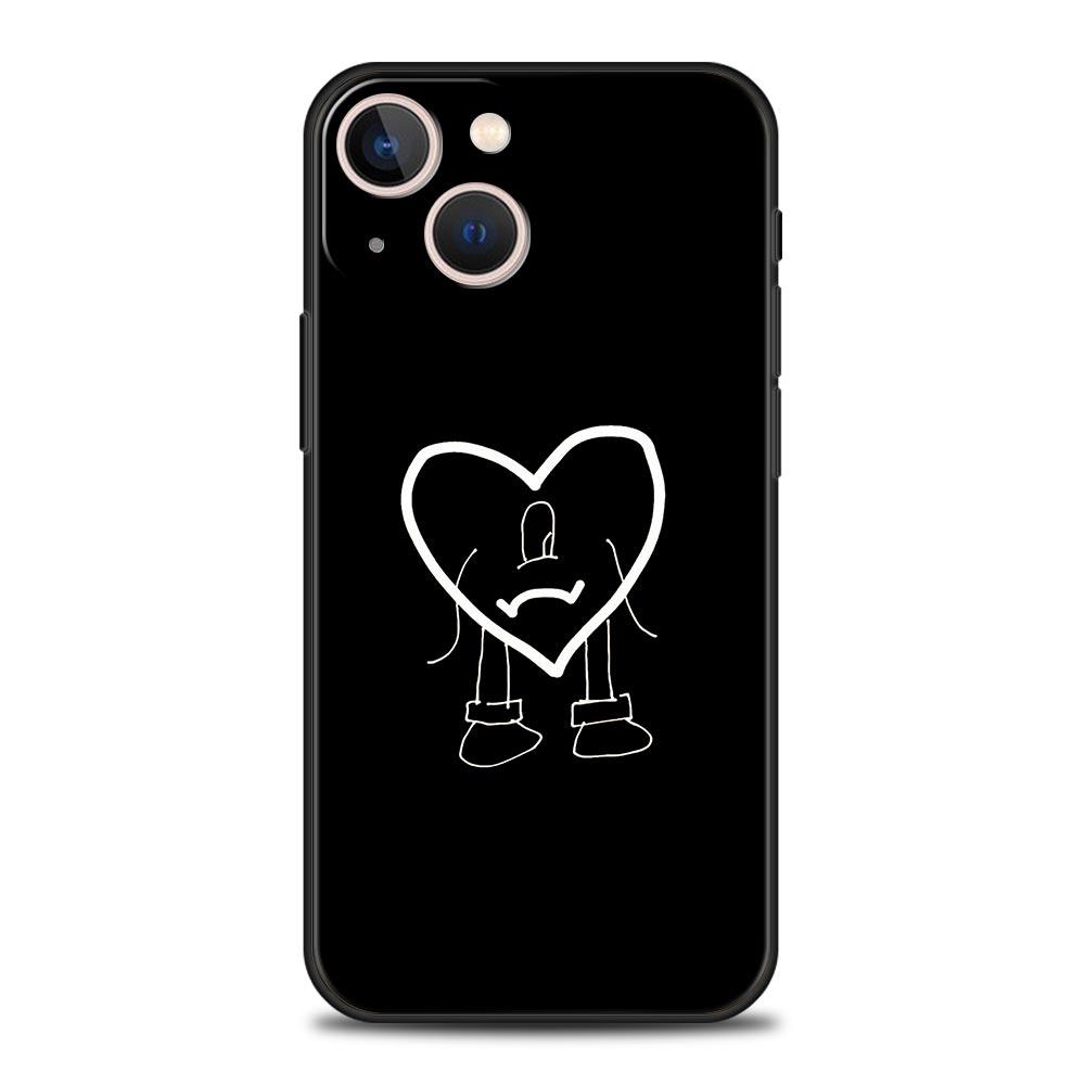 Роскошный мягкий чехол Bad Bunny UN VERANO SIN TI для iPhone 13 15 14 12 11 Pro MAX XR X SE XS 7 8 Plus, черный защитный чехол