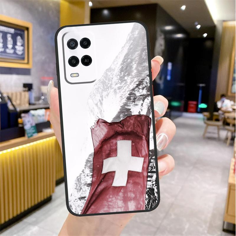 Швейцария Швейцарский флаг Чехол для Oppo A5 Pro A15 A17 A57 A77 A60 A80 A40 A18 A38 A58 A78 A98 A96 A76 A16 A94 A74 A54