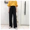 Stylish High-waist Suit Pants In Solid Colors For Casual Wide-leg Comfort