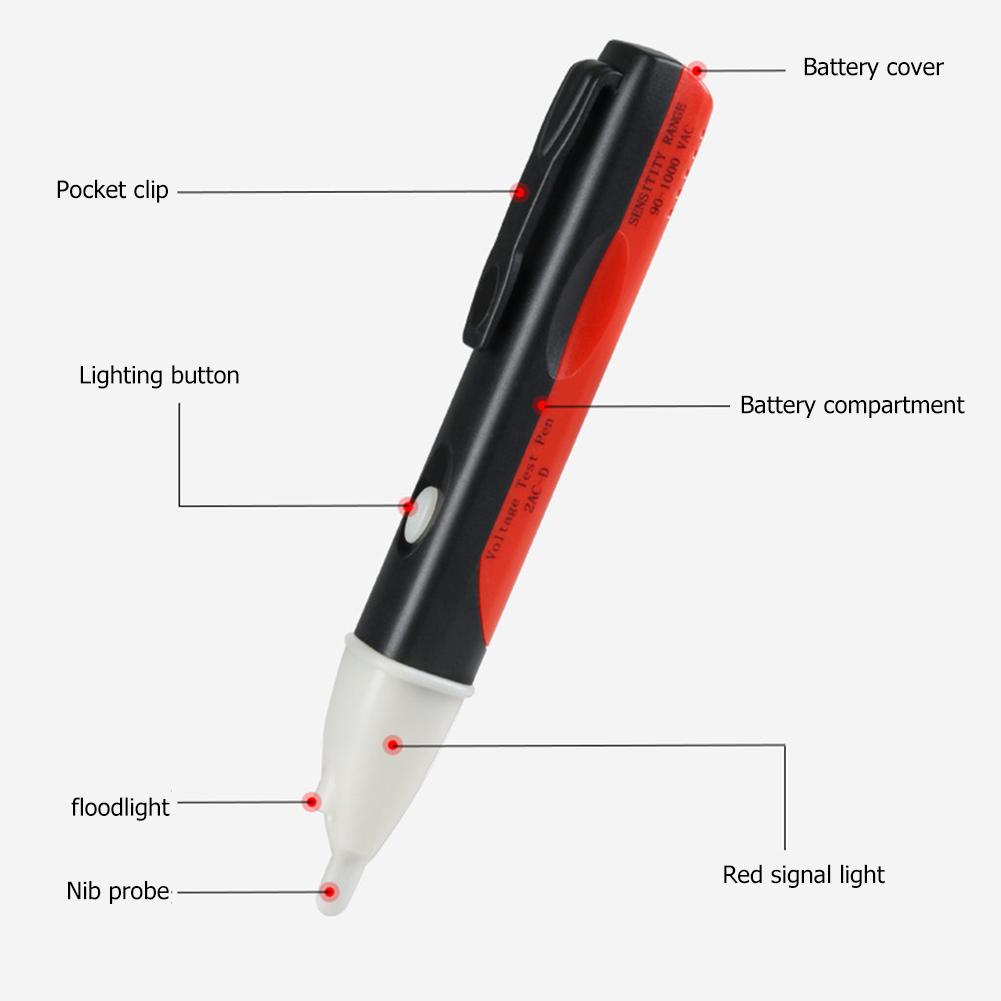 Non-contact Induction test Pencil AC 90-1000V Voltmeter Voltage Probe Volt Meter Electric Indicator Power Detector Tester Socket