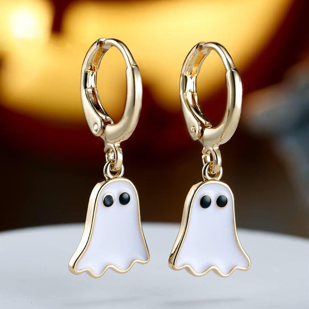 1 пара сережек-подвесок с эмалью золотого цвета на Хэллоуин для женщин в готическом стиле сладкие панк-ювелирные изделия