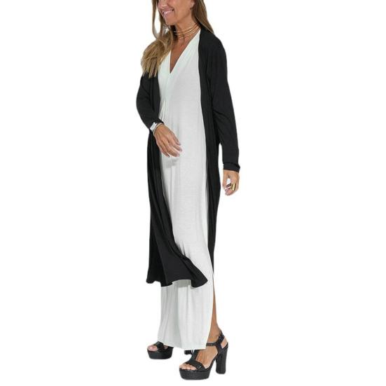Женские повседневные свободные платья Элегантное офисное женское длинное платье Модное летнее платье без рукавов с осенним кардиганом с длинными рукавами