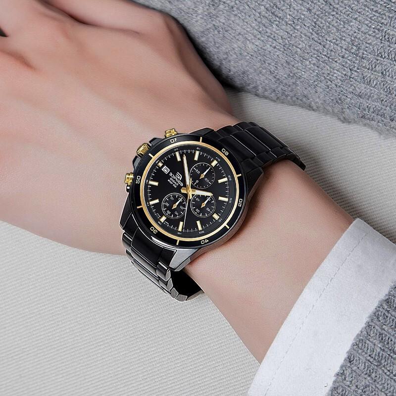 Casio CASIOEDIFICE серия корпус часов с ионно-плазменным покрытием тренд кварцевый механизм стальной ремешок японские и корейские часы мужские часы EFR-526BK-1A9