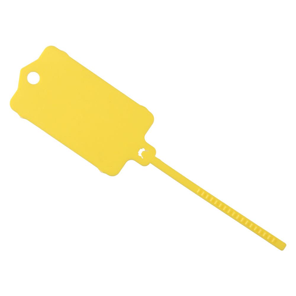 100 шт., полипропиленовые идентификационные бирки с именем, желтые с ремешком, многоразовые бирки для офиса