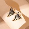 European-American Style Zircon Stripe Triangle Silver Earrings - Retro & Elegant High-End Women's Jewelry