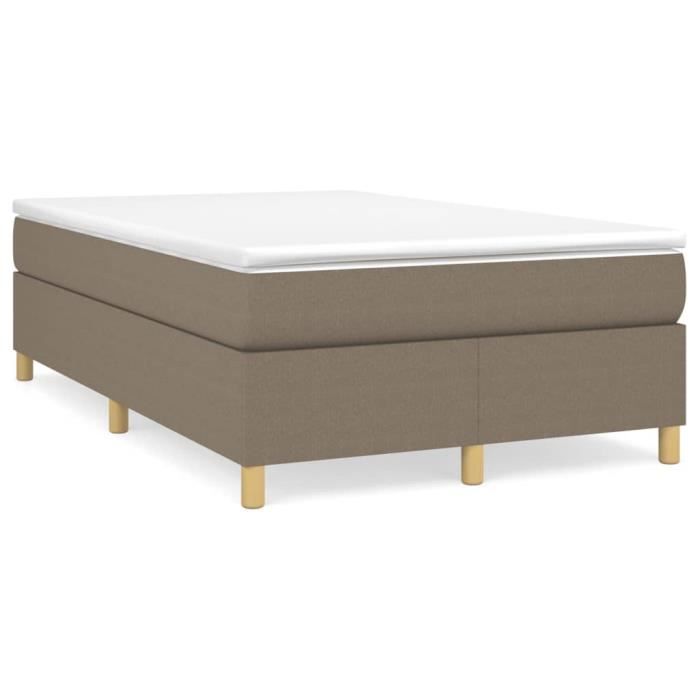 3144510 vidaXL Divan Bed with Mattress Taupe 120x200 Cm Fabric