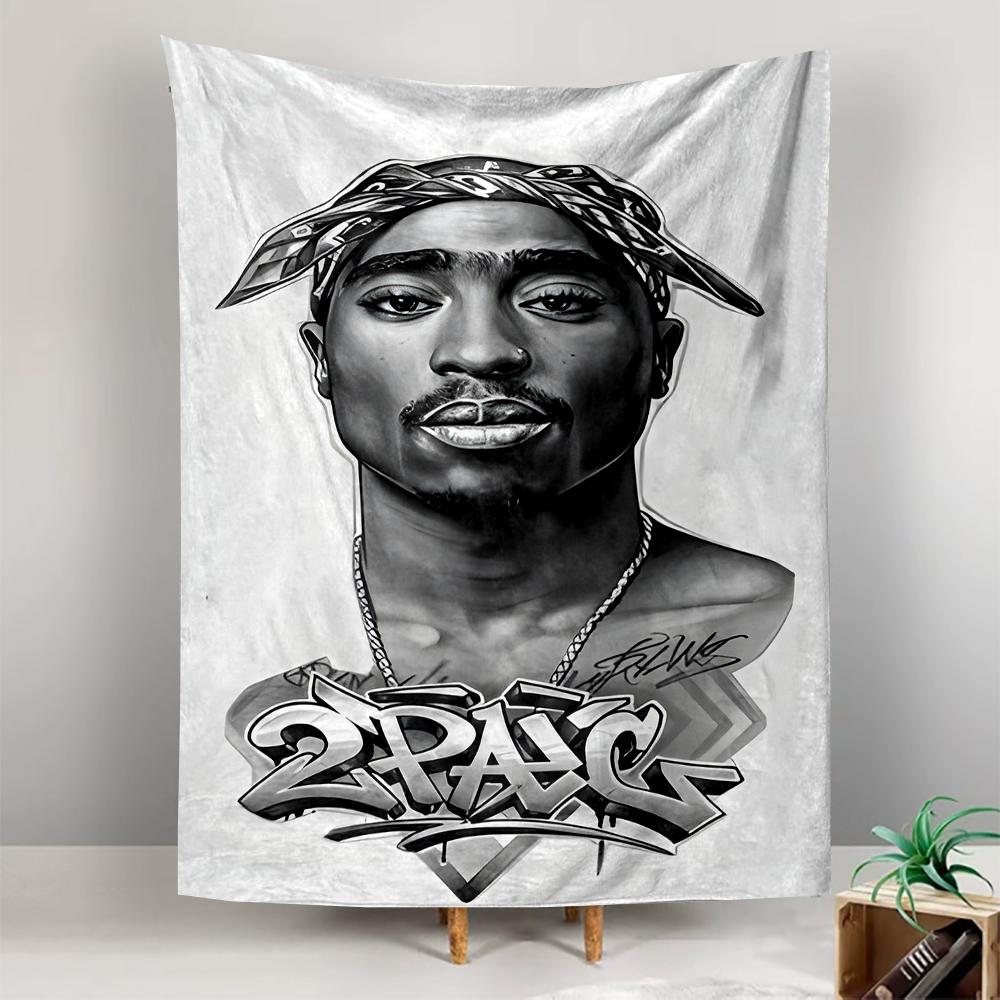 Printed Tapestry 2Pac Tupac Shakur Bandana Portrait Hip Hop Rap Music Dorm Room