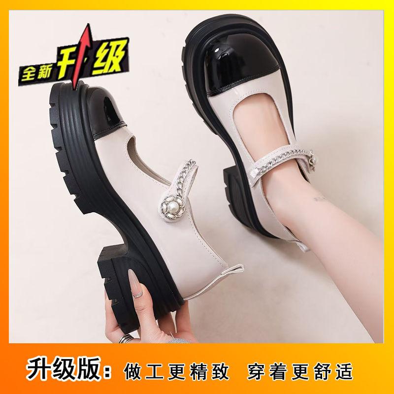 Темпераментные туфли на платформе в стиле сяосянфэн 2025 лето новые французские туфли Мэри Джейн женские в британском стиле ретро маленькие кожаные туфли