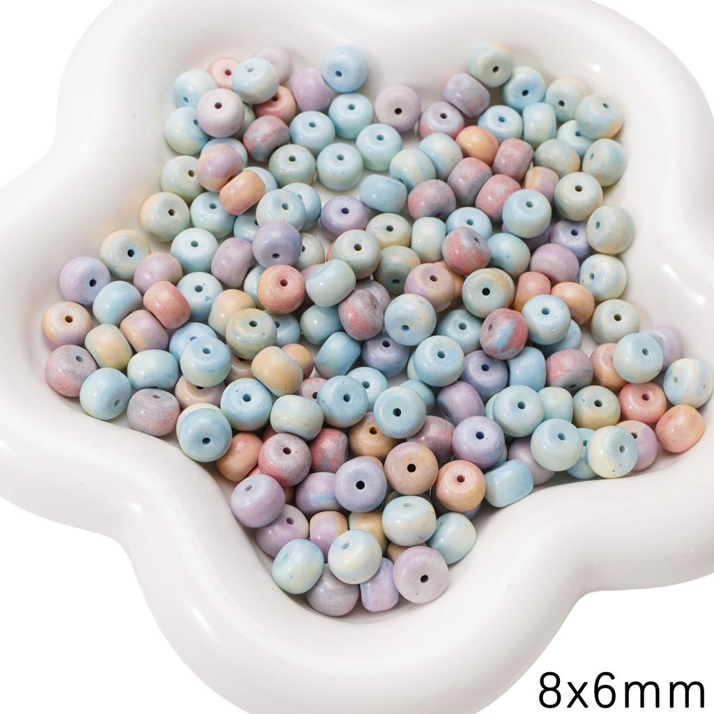 2/5 шт. Натуральный камень Альха Радужный камень Геометрические цельные бусины Разделительные бусины Рассыпные бусины для изготовления браслетов, ожерелий, ювелирных изделий своими руками