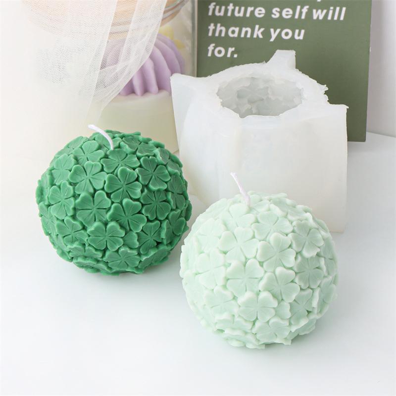 Flower Ball Silicone Candle Molds Aromatherapy Crafts Candles Spherical Flower Relief Resin Mold for Handmade Wedding Souvenirs