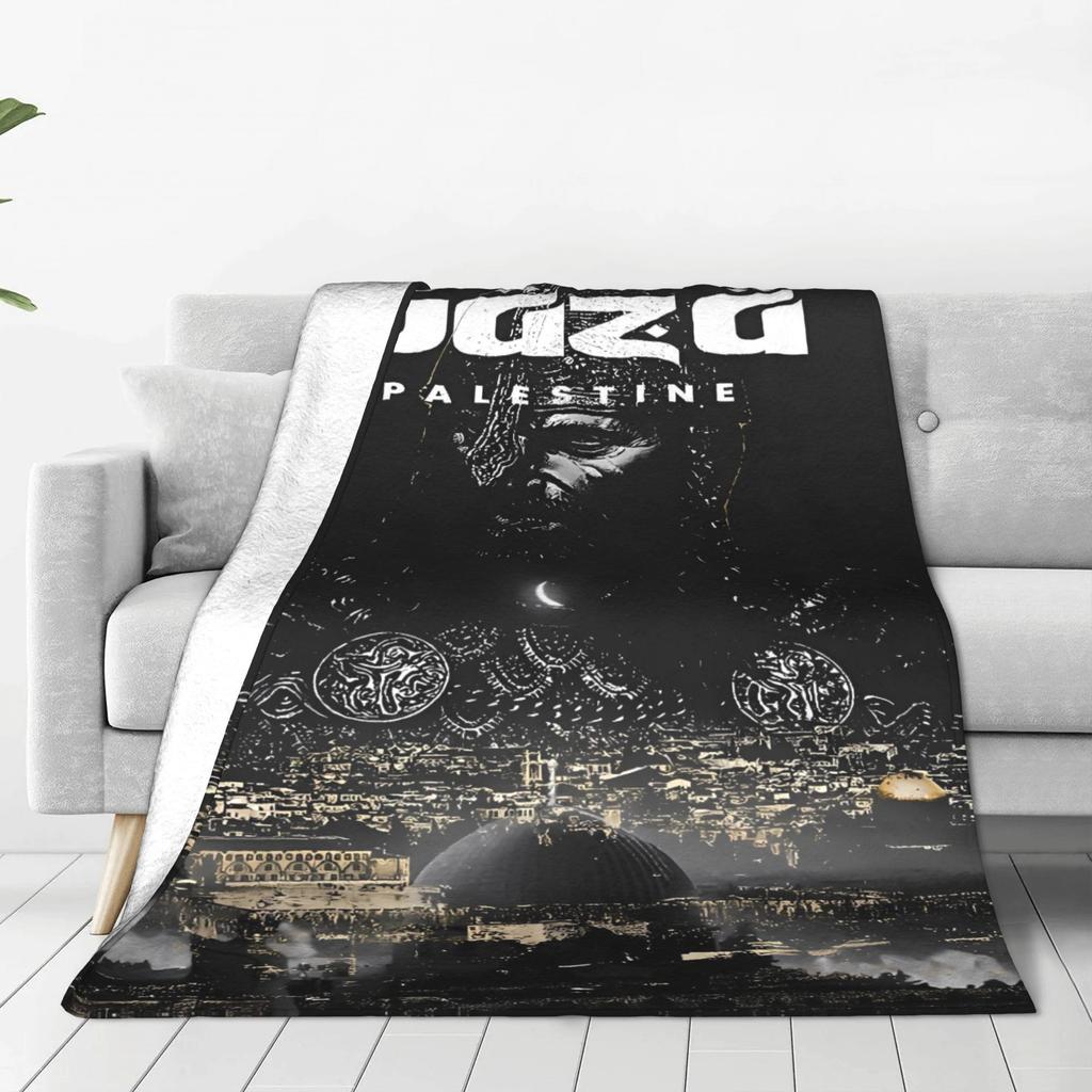 Soft BlanketKids Travel Gaza War Scream Black Grunge  Throw Blanket  Flannel Bedspread For Outdoor Novelty Sofa Bed Cover