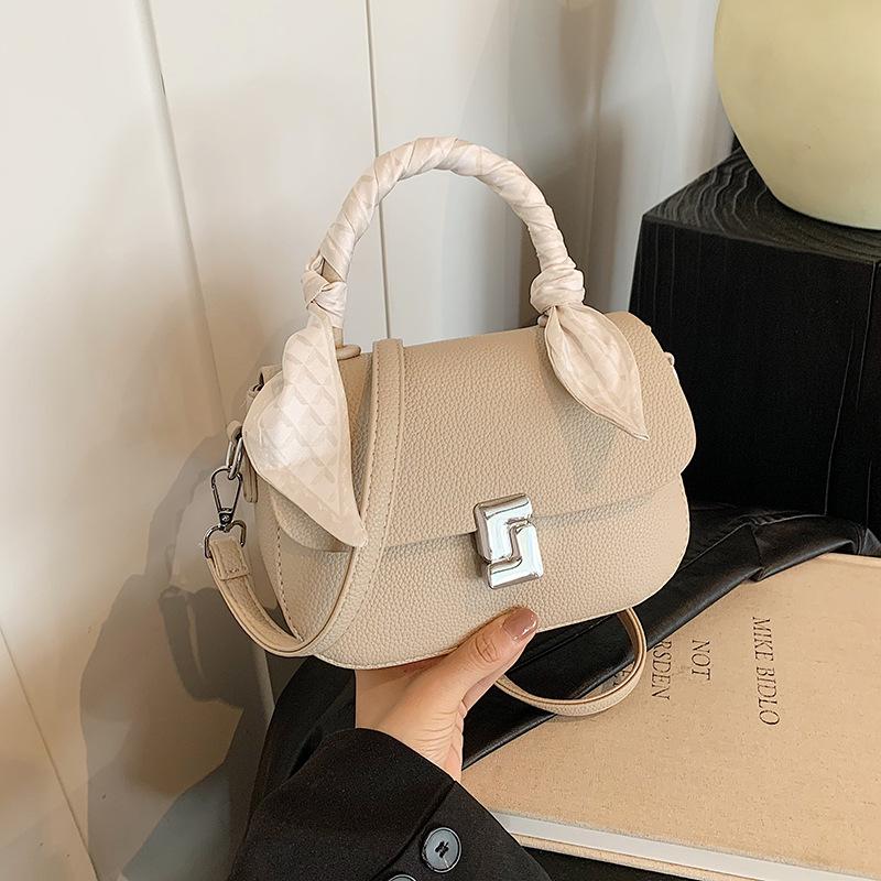 Новая стильная и простая шелковая сумка-флип с замком, портативная, на плечо, через плечо, универсальная женская сумка