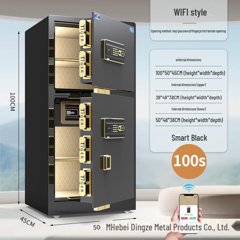 Tiger Brand All-Steel Fingerprint Safe for Home/Office - Anti-Theft Small Safe Deposit Box