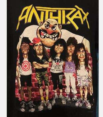 Винтажная черная футболка Anthrax 1990-х годов, унисекс, все размеры