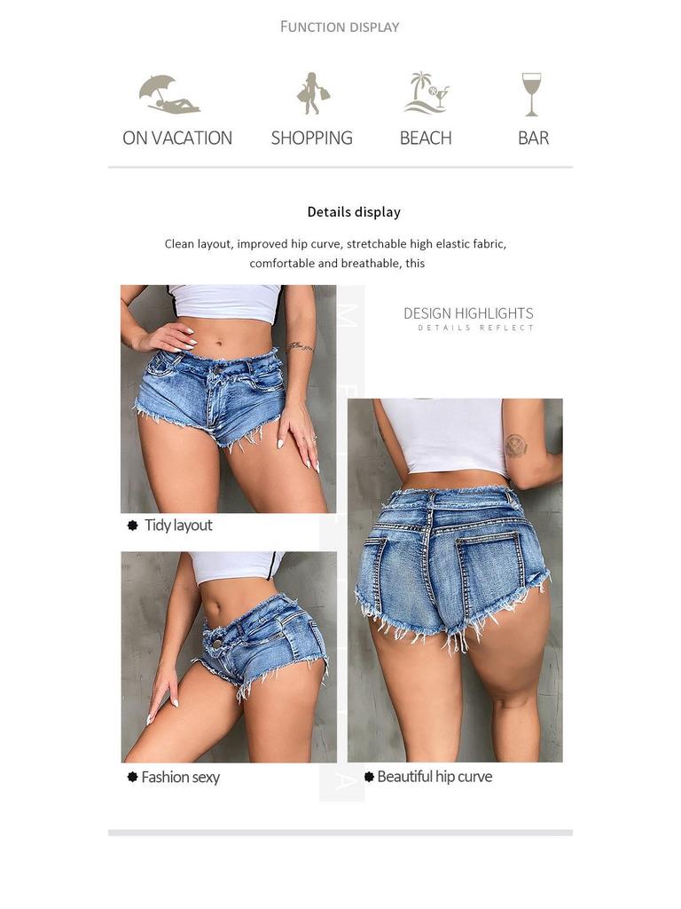 Новые летние эластичные джинсовые шорты в европейском и американском стиле для женщин