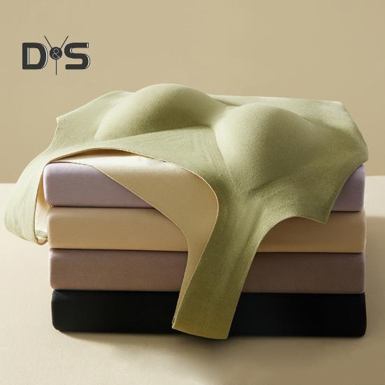 Winter Women Thermal Vest with Chest Pads Seamless Velvet Fast Temperature Lock Heating Square Neck Slim Fit Elastic Sleeveless Inner Wear Bottoming