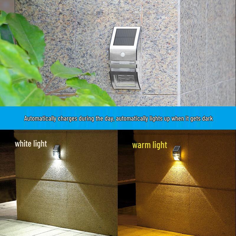Outdoor Solar Stainless Steel Motion Sensor Wall Lamp