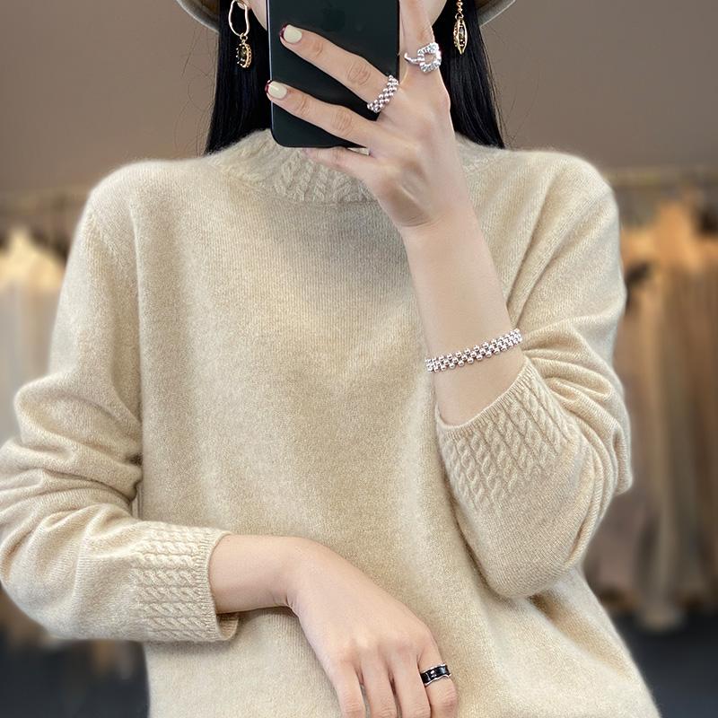 Женский кашемировый свитер Qinghe кашемир 30% кашемир 70% шерсть осенне-зимний пуловер теплый и модный