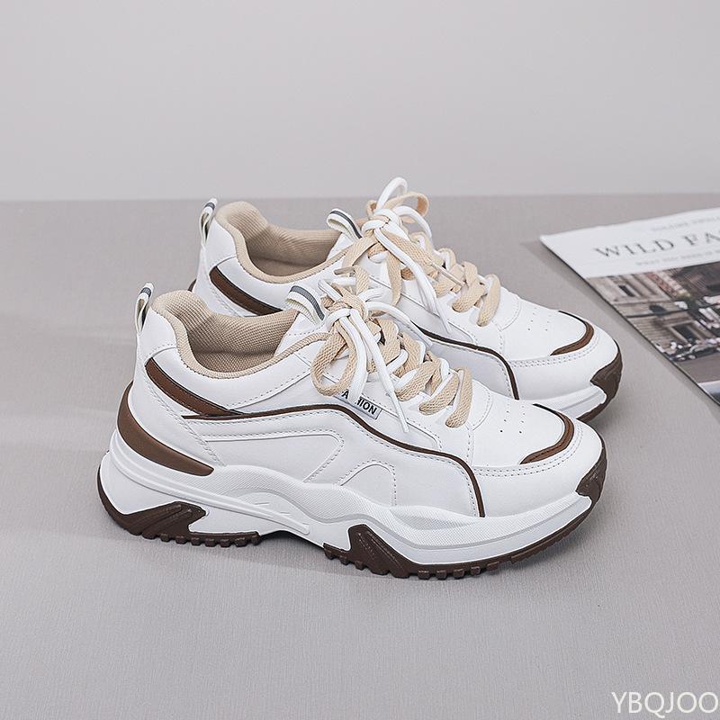 Женские весенние новые дышащие студенческие повседневные туфли на толстой подошве, увеличивающие рост, простые, удобные, универсальные спортивные туфли